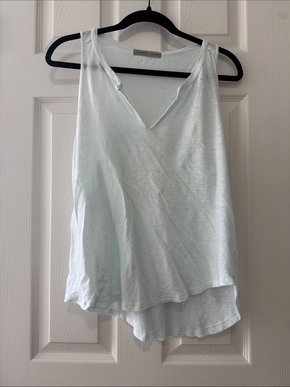 GUC BABY BLUE ATHLETA V NECK TANK TOP SIZE LARGE